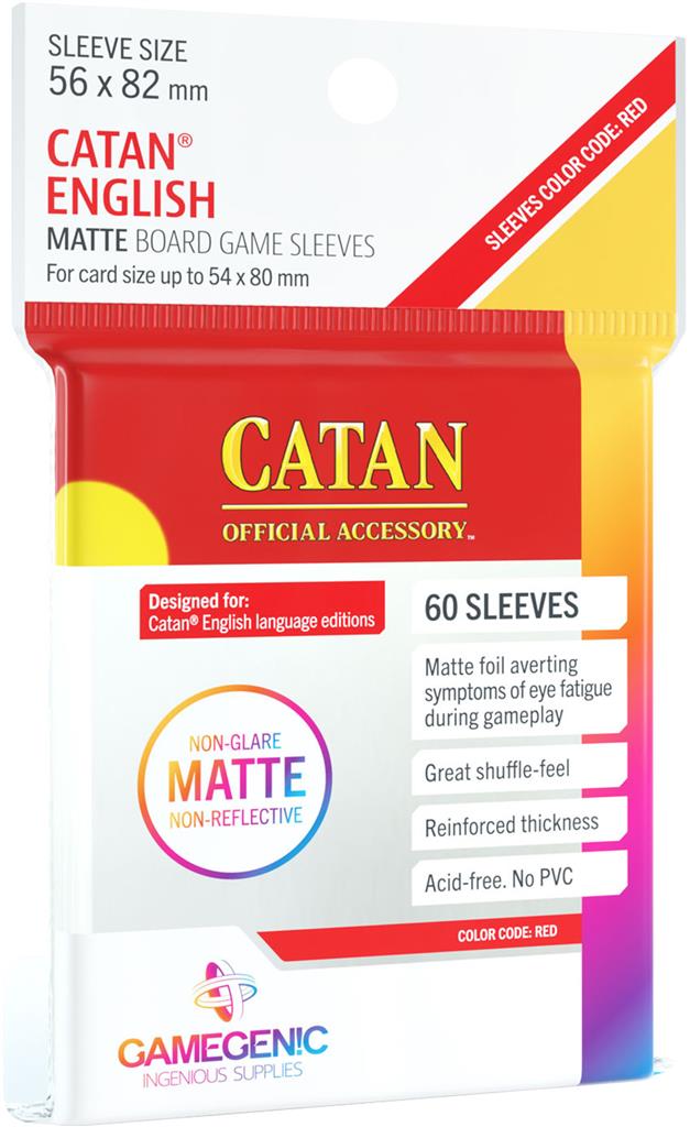 card sleeves for catan Gamegenic Board Game Sleeves Matte Catan 54 x 80mm (60 sleeves)