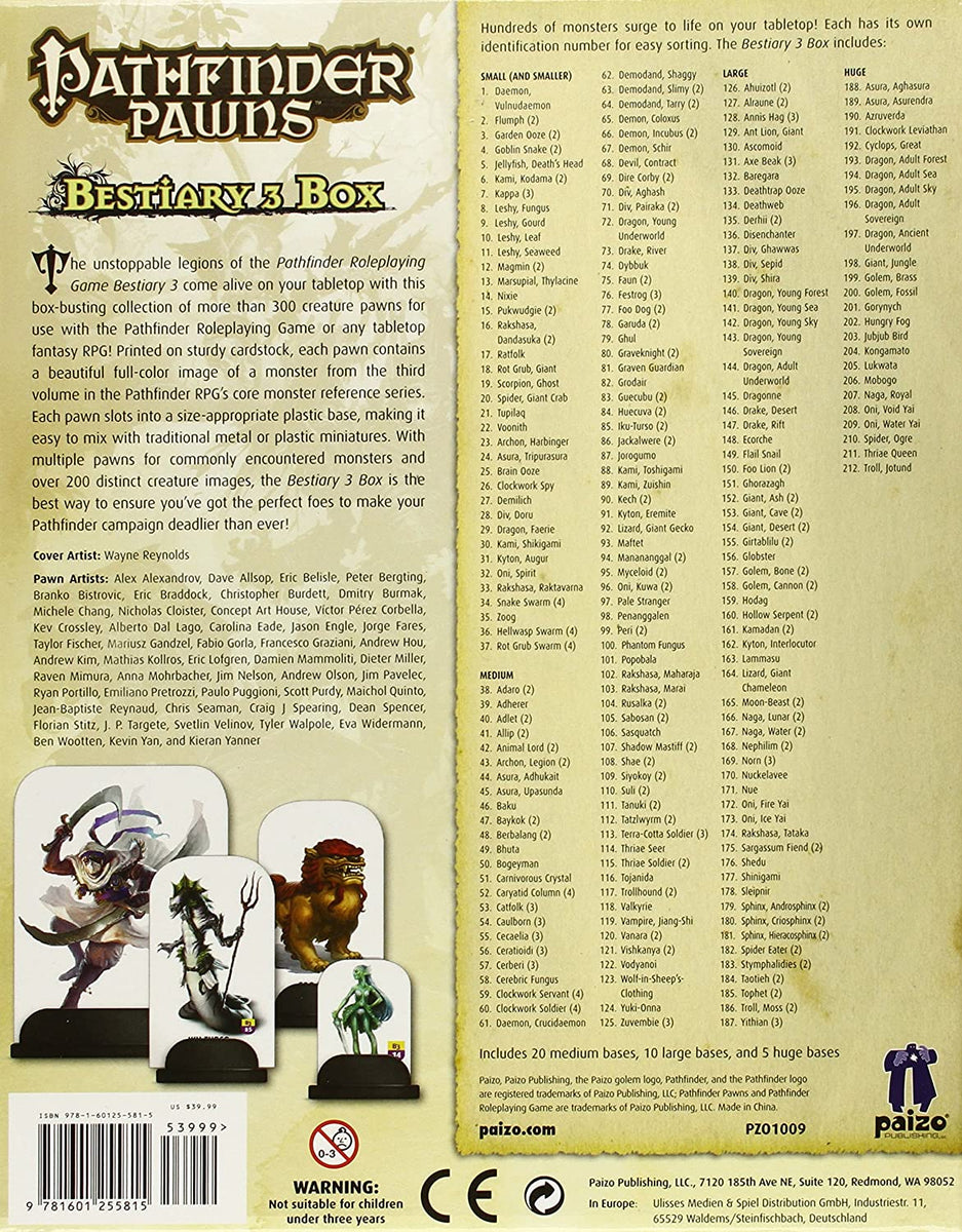 Pathfinder Pawns, Bestiary 3 Box| Brique & Braque