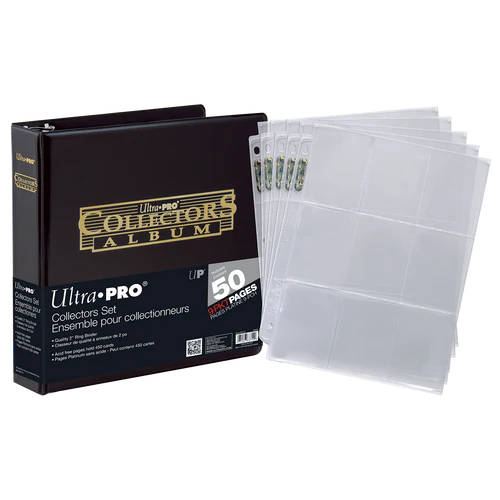 Black and Gold Foil Collectors Album with 9-Pocket Platinum Pages (50ct)