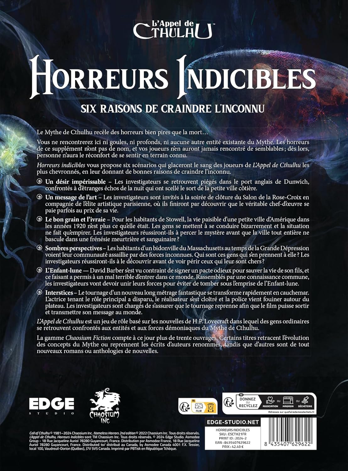 Appel de Cthulhu V7 - Horreurs Sans Nom Aventure Appel de Cthulhu V7 - Horreurs Sans Nom Aventure