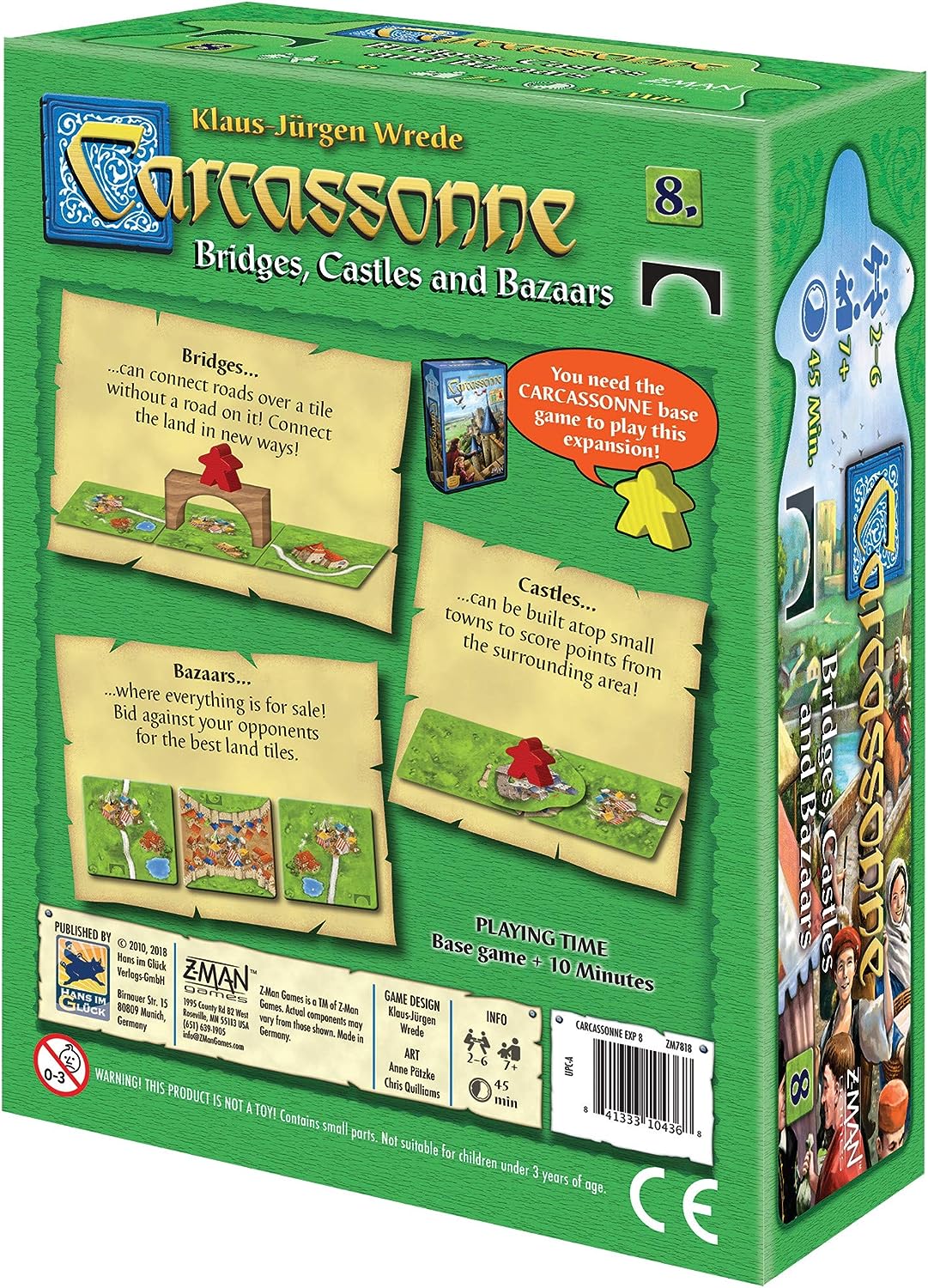 Carcassonne Expansion 8, Bridges, Castles & Bazaars