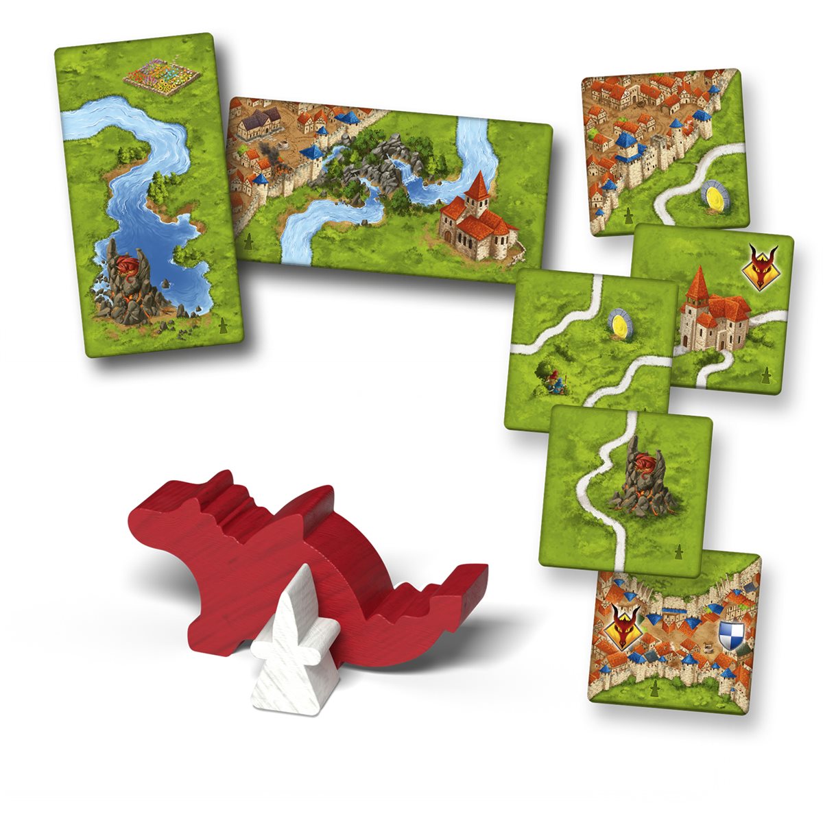 Carcassonne: Ext 3: Dragon & Fee (FR)  - Nouvelle Version 2025