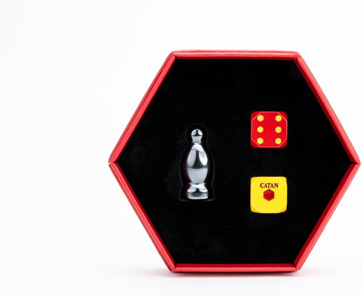 Fanroll Catan: Premium Ensemble De Voleur et Dés en Métal (Hematite)
