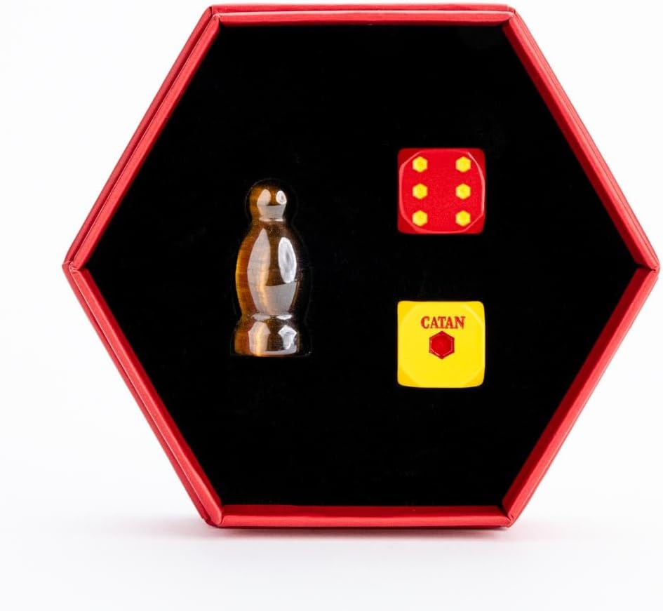 Fanroll Catan: Premium Ensemble De Voleur et Dés en Métal (Tiger's Eye )