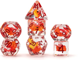 Fanroll Dice: Red Dragon Resin Polyhedral Dice Set