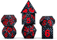 Fanroll Dice: Black Dragon Scales Resin Polyhedral Dice Set