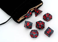 Fanroll Dice: Black Dragon Scales Resin Polyhedral Dice Set