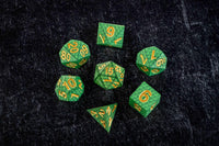 Fanroll Dice: Green Dragon Scales Resin Polyhedral Dice Set