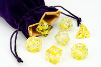 Fanroll Dice: Shadow Light UV Reactive Elixir Liquid Core 7pc Dice Set