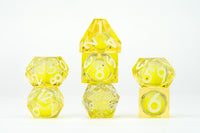 Fanroll Dice: Shadow Light UV Reactive Elixir Liquid Core 7pc Dice Set