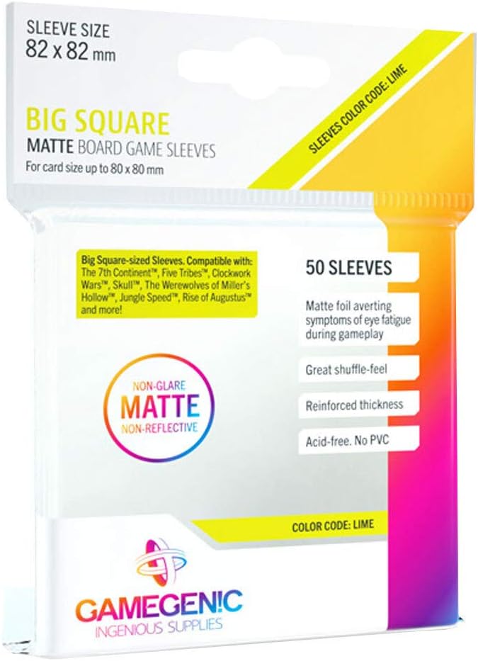 Gamegenic Board Game Sleeves Matte Big Square 80 X 80 mm (50 sleeves)