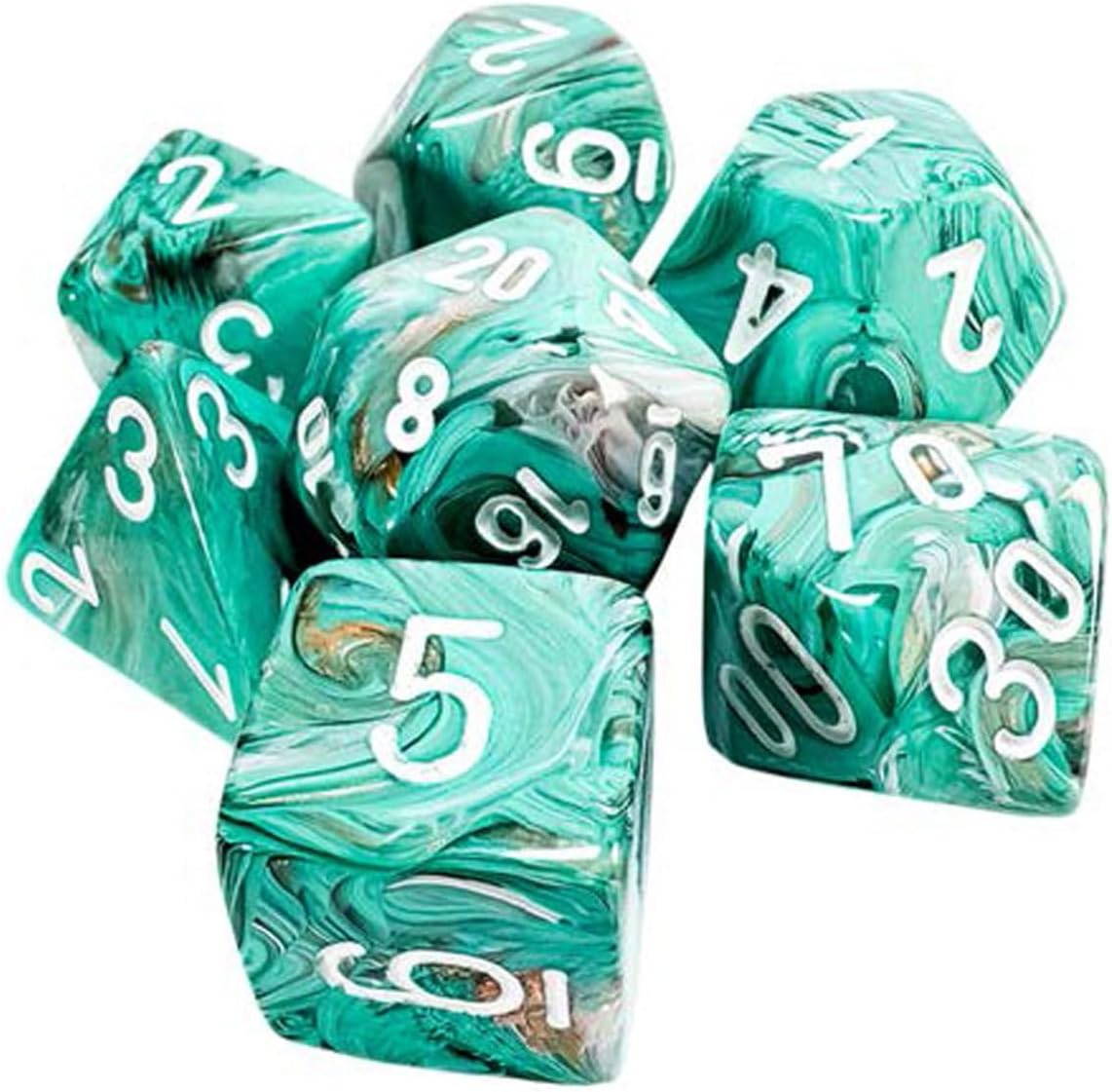 Dice Marble: Mega-Hedral: Oxi-Copper / White
