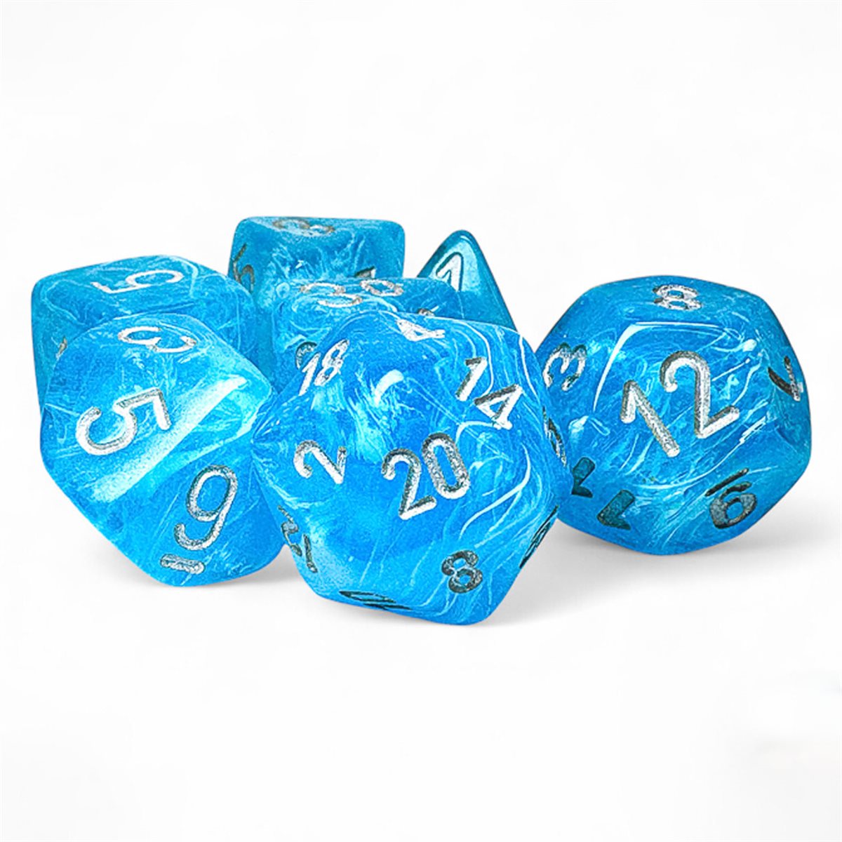 Dice Luminary: Mega-Hedral: Sky / Silver (EN)