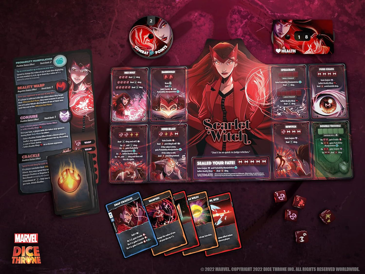 Marvel Dice Throne 4-Hero Box : Scarlet Witch, Thor, Loki, Spider-Man