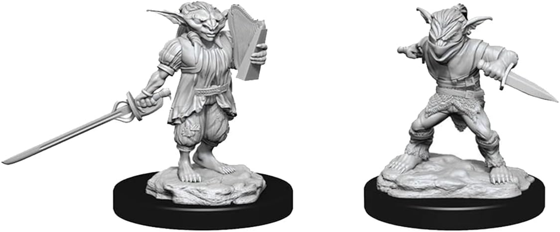 Nolzur's Unpainted D&D Miniatures - Male Goblin Rogue & Female Goblin Bard Wave 15