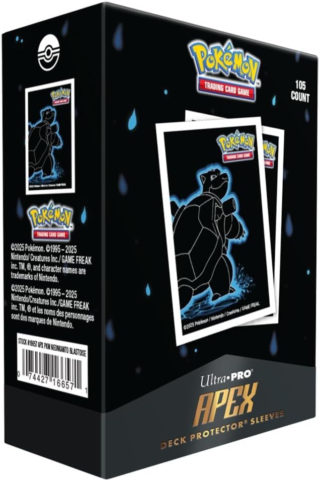 Pokémon Apex Deck Protector Neon Kanto - Blastoise (105ct)
