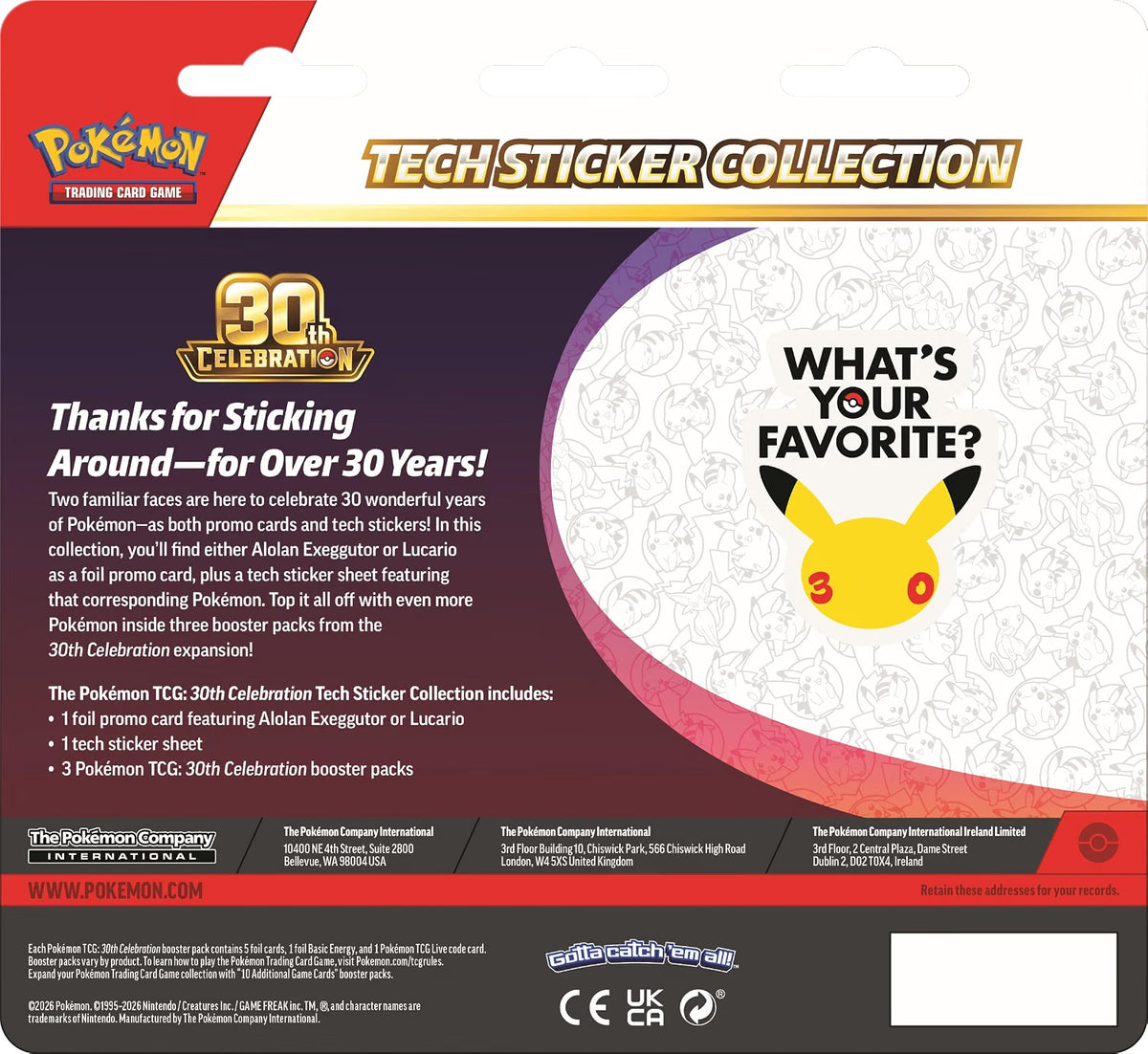 Pokémon TCG: 30th Celebration Tech Sticker - Lucario (EN)