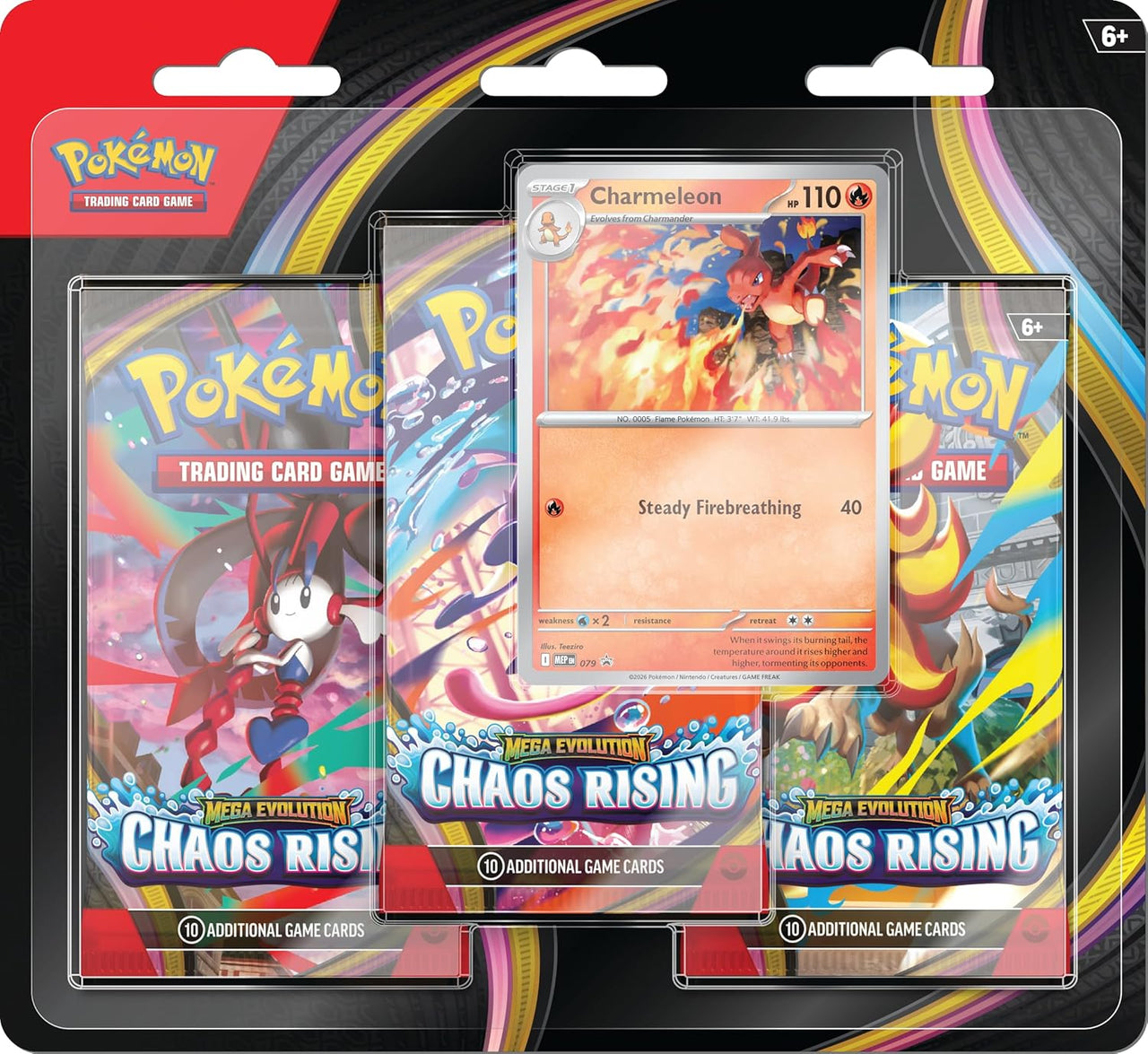 Pokémon TCG:  Mega Evolution - Chaos Rising 3-Packs Blister - Charmeleon (EN)