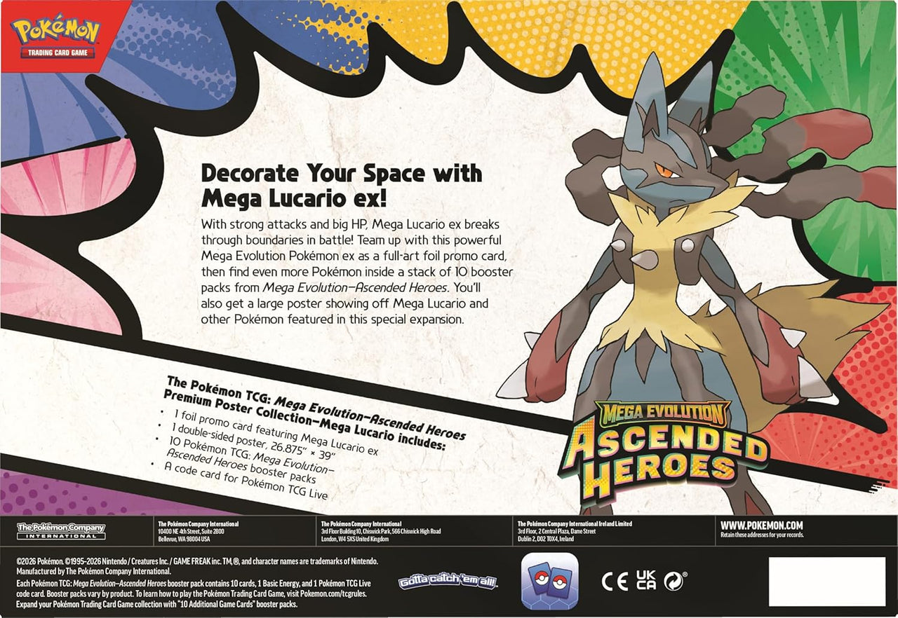 Pokémon TCG: Mega Evolution—Ascended Heroes Premium Poster Collection Lucario (EN)