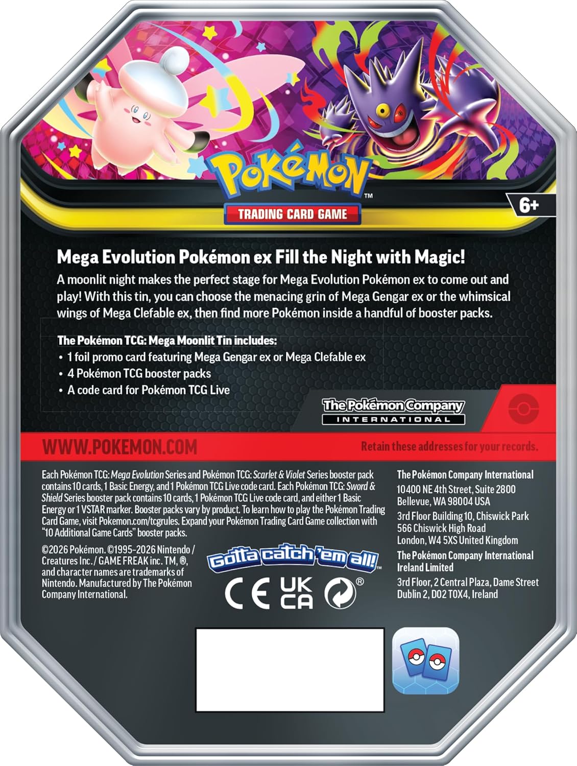 Pokémon TCG:  Mega Evolution - Mega Moonlit Tin - Mega Gengar ex (EN)