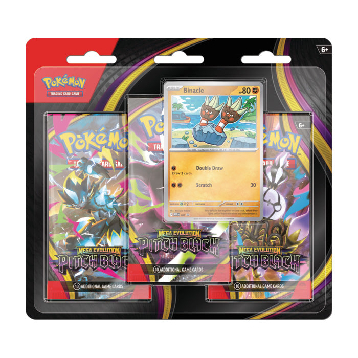 Pokémon TCG:  Mega Evolution - Pitch Black 3-Packs Blister - Binacle (EN)