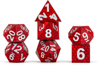 Fanroll Dice: Red Dragon Scales Resin Polyhedral Dice Set