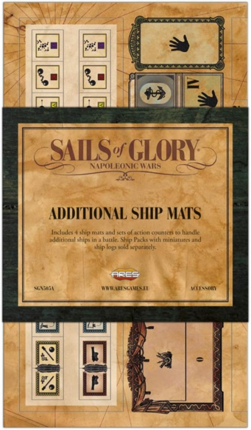 Sails of Glory: Additional Ship Mats (4 Mats) (EN)
