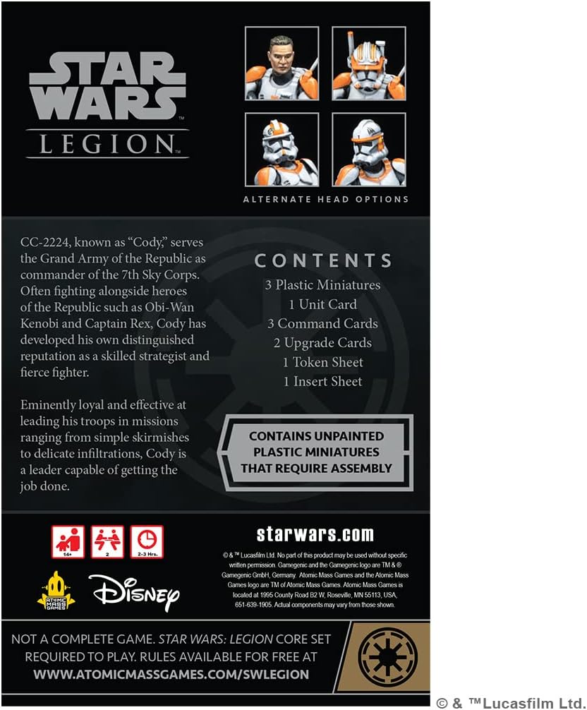 Star Wars Legion Commander Cody Commander Expansion