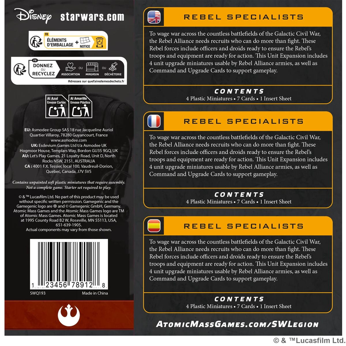 Star Wars: Legion: Rebel Specialists (ML)