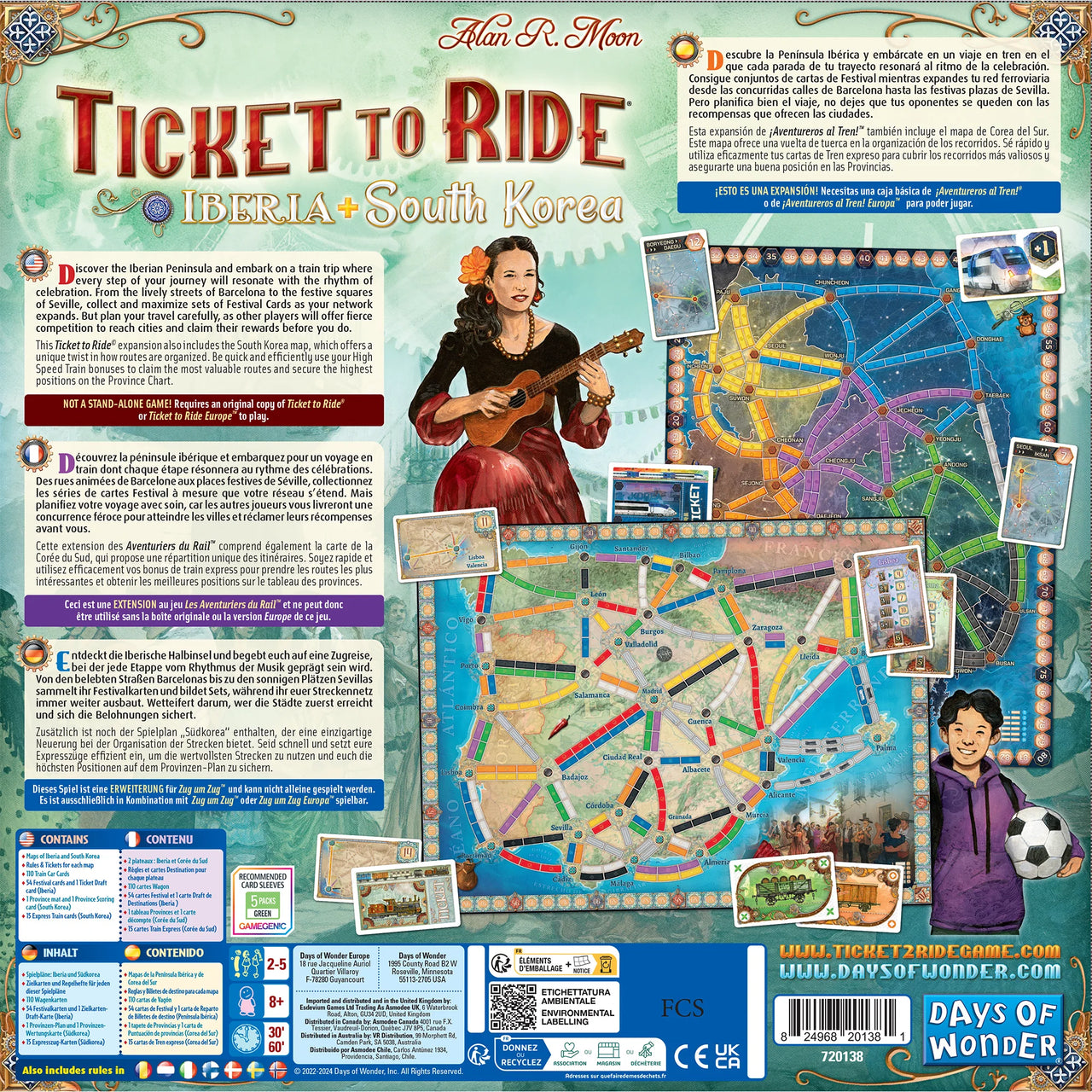 Ticket to Ride map #8 - Iberia & South Korea (ML)