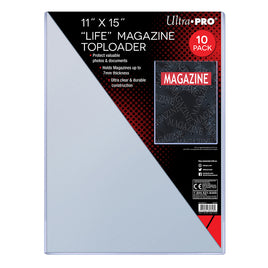 11" x15" Thick Life Size Magazine Toploader 7mm (10 Pack)