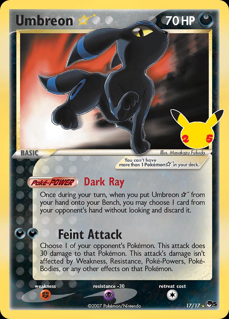 Pokémon TCG - Umbreon 17/17 Celebrations Single Card