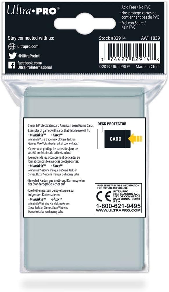 Board Game Sleeves, 56 x 87 mm, American Standard