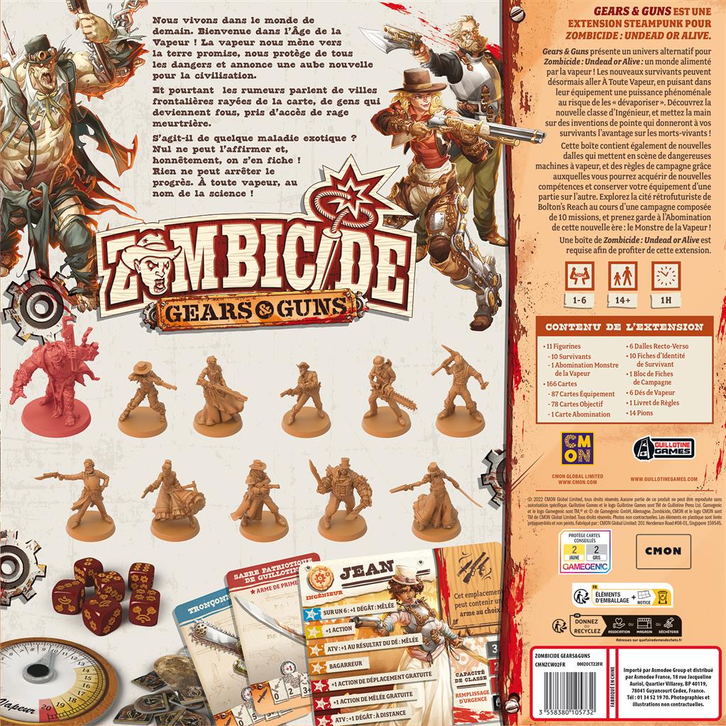 Zombicide: Undead Or Alive : Gears And Guns Expansion (french)