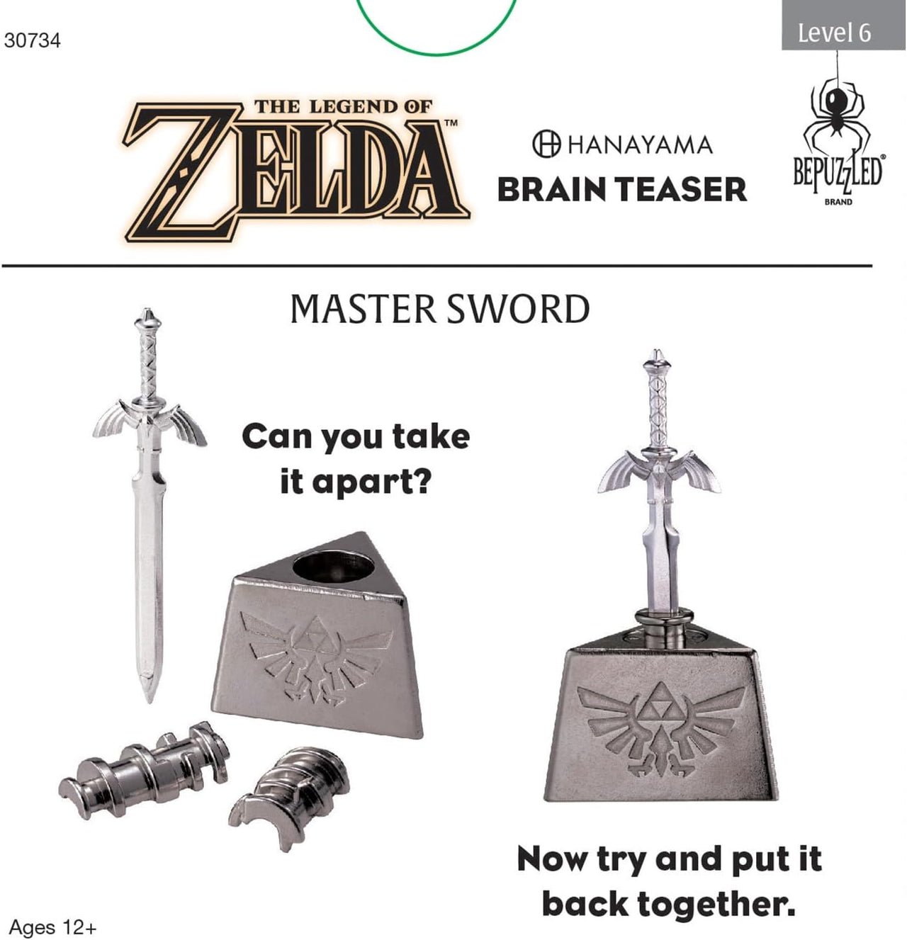 Hanayama Brain Teaser Puzzles: The Legend Of Zelda: Master Sword (Level 6)