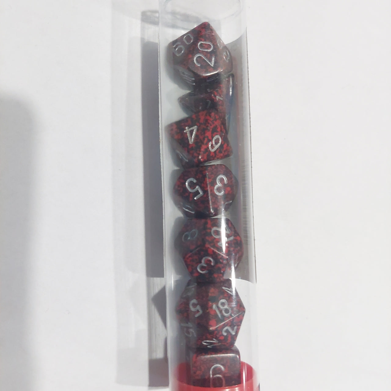 Speckled & Elemental Polyhedral Dice set (7) - Silver Volcano