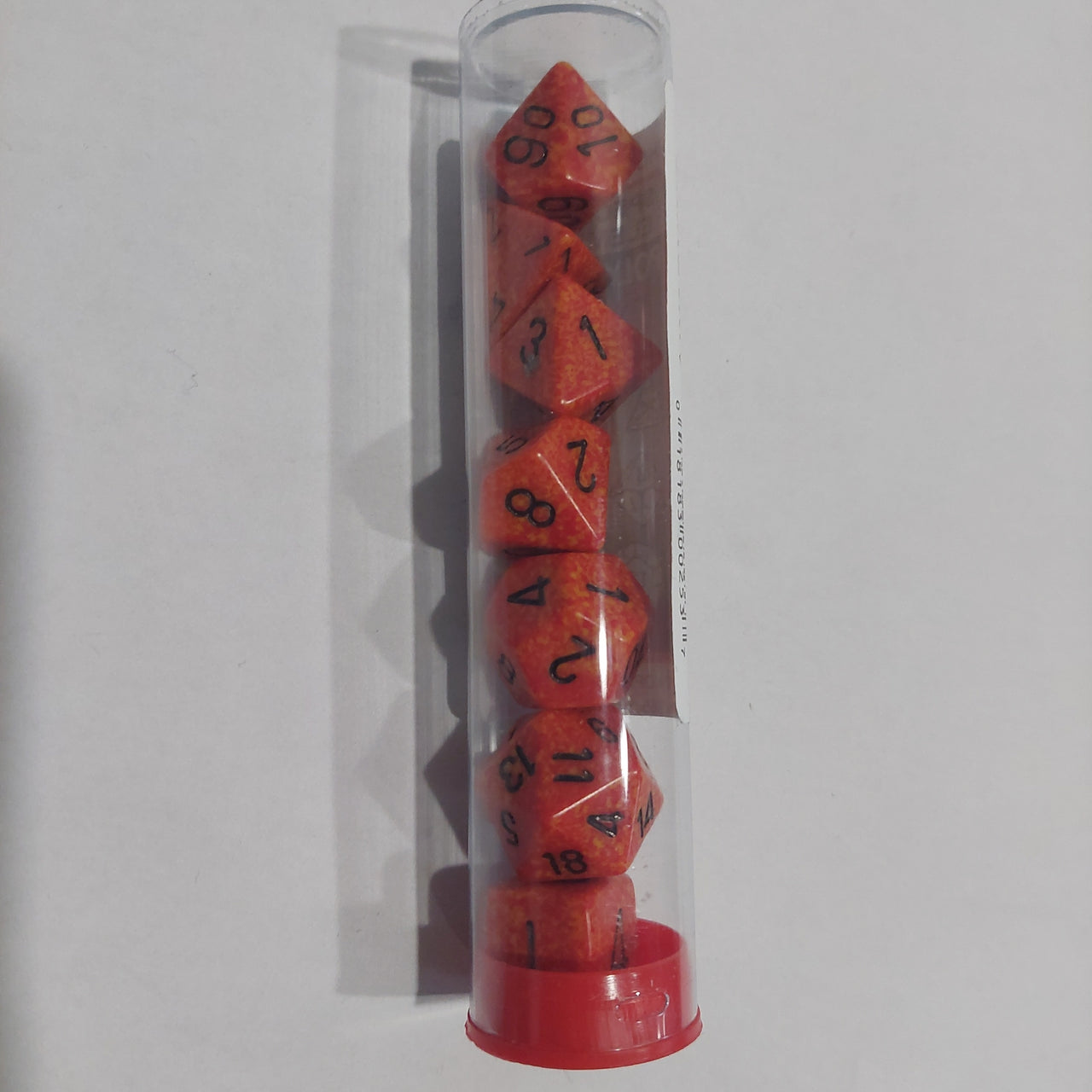 Speckled & Elemental Polyhedral Dice set (7) - Fire