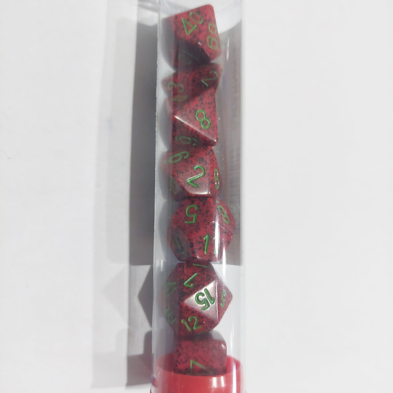 Speckled & Elemental Polyhedral Dice set (7) - Strawberry