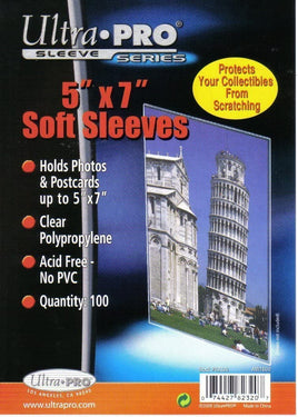Ultra Pro - 100 Soft sleeves,  5" x 7"