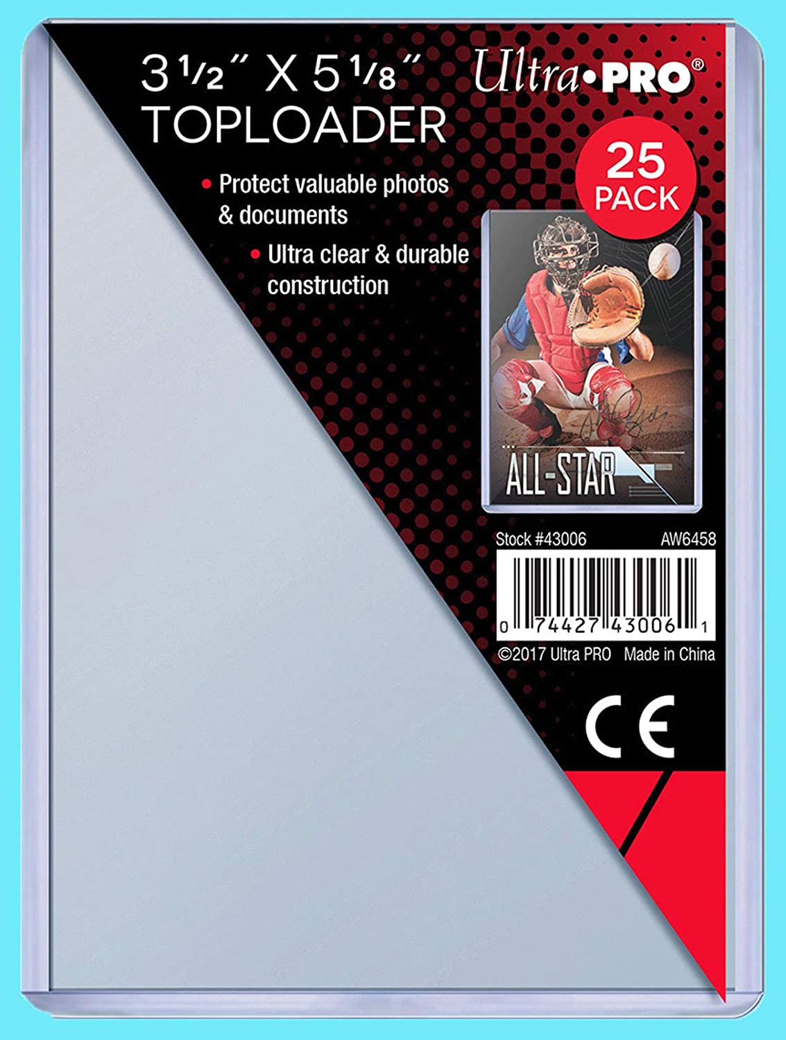 Ultra Pro TopLoader, 3 1/2" x 5 1/8" Inch, 25 Pack