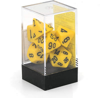 Opaque Yellow / Black Polyhedral Dice 7pc