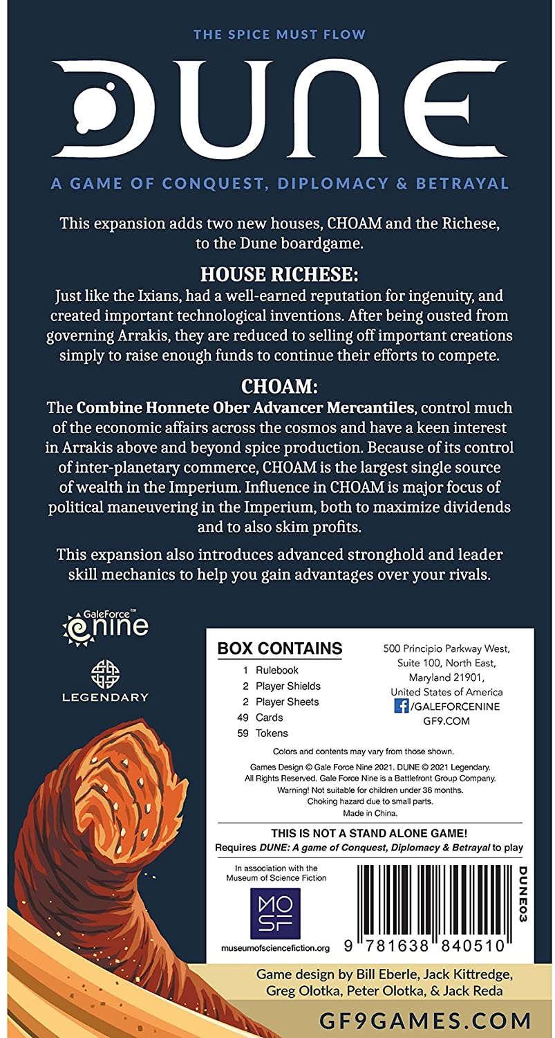 Dune The Board Game - Choam & Richese House Expansion