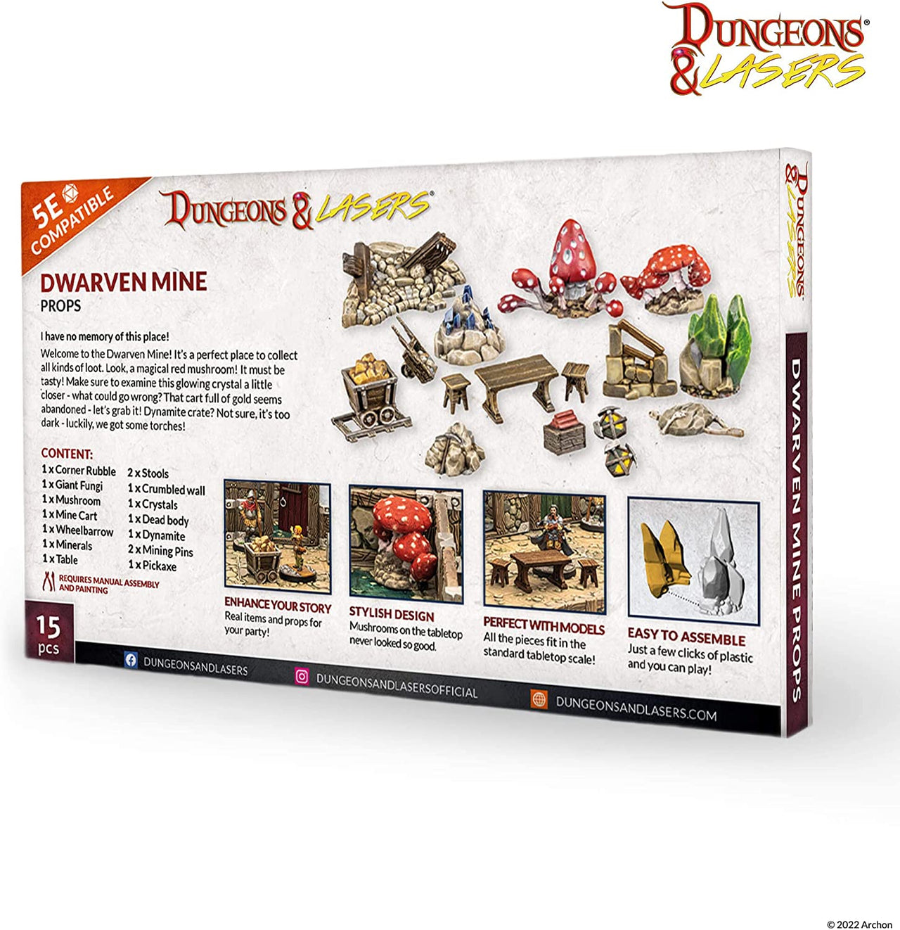 Dungeons & Lasers Half-Height Walls:  Dwarven Mine Props