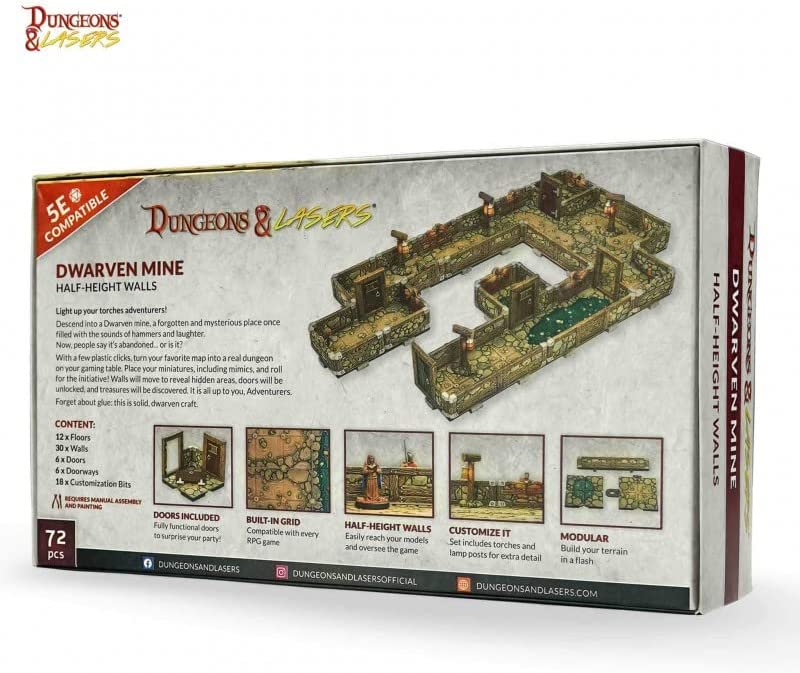 Dungeons & Lasers Half-Height Walls:  Dwarven Mine