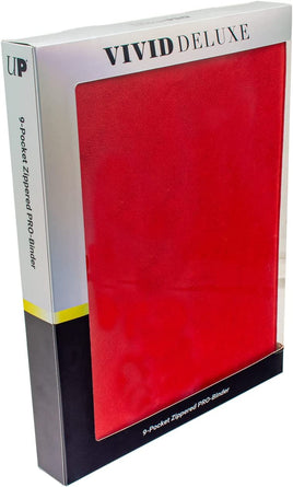 Vivid Deluxe 9-Pocket Zippered PRO-Binder Red